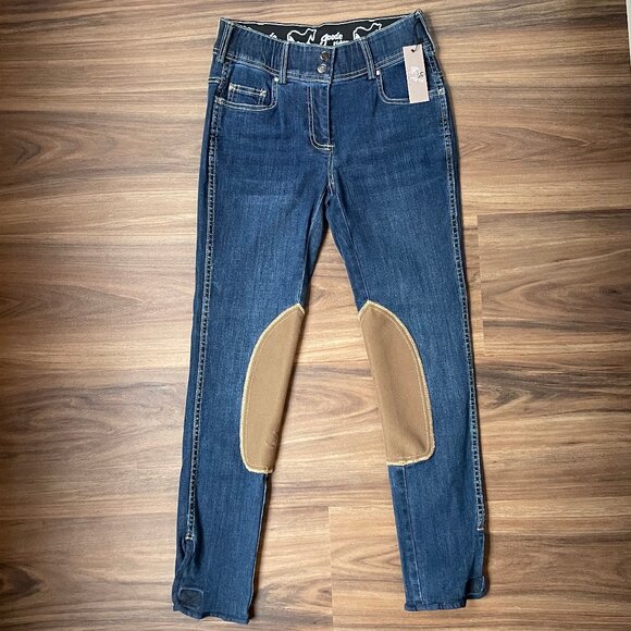 Goode Rider Pants - Goode Rider Breeches - Vintage Denim - Suede Knee Patch - 26R NWT